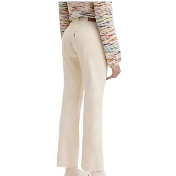 Levi's Premium Corduroy Pants Women Ivory Middy Ankle Bootcut 33x27  Size 16 New - Picture 2 of 14